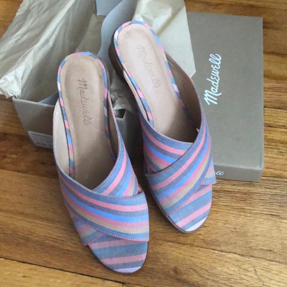 Madewell stripe crisscross Sandals size 8.5 LN